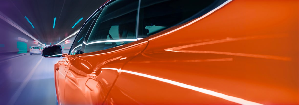 Tesla Model 3 driving in tunnel